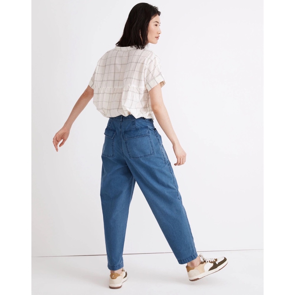 Madewell Indigo Ripstop Drawstring Cargo Pants Blue Sz 26 - Picture 2 of 10
